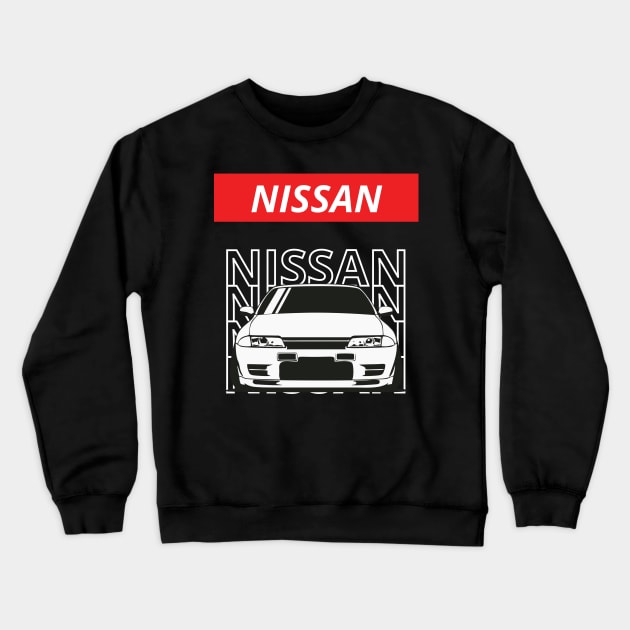 nissan r32 Crewneck Sweatshirt by artoriaa